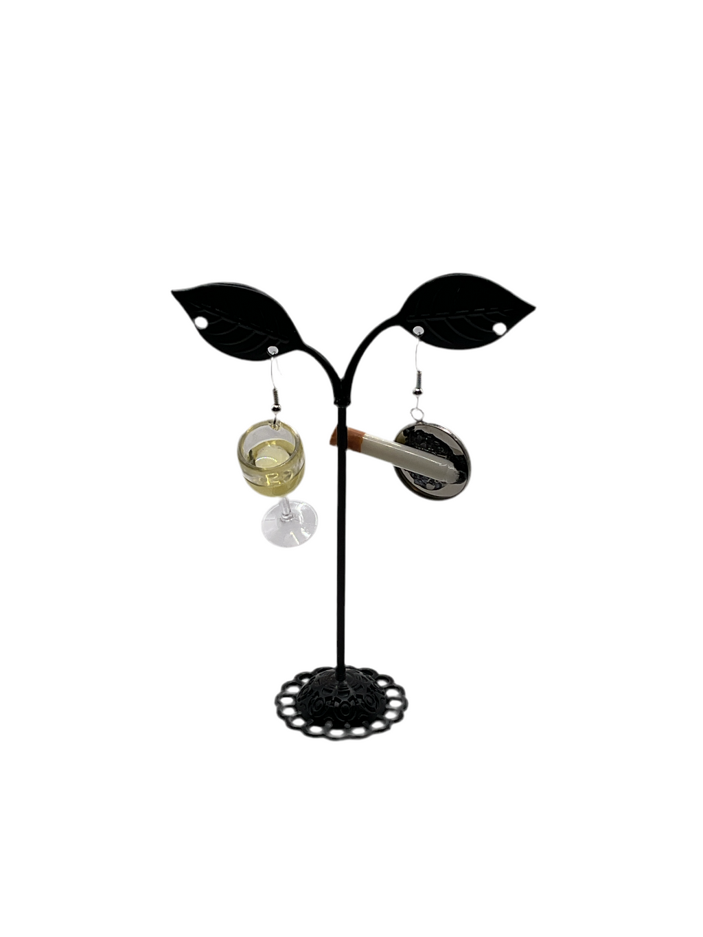 Cigarette And Wine Earrings