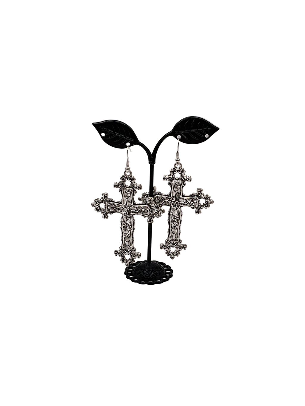 Large cross earrings