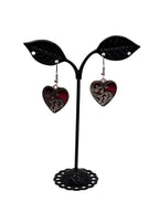 Red heart earrings