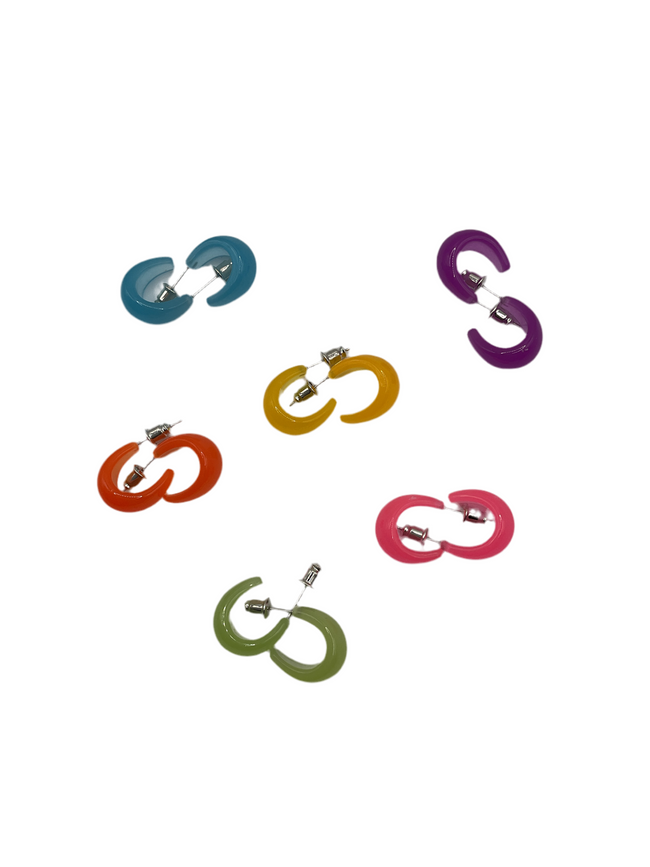 Multicolored Small Hoop Earrings Hover Image