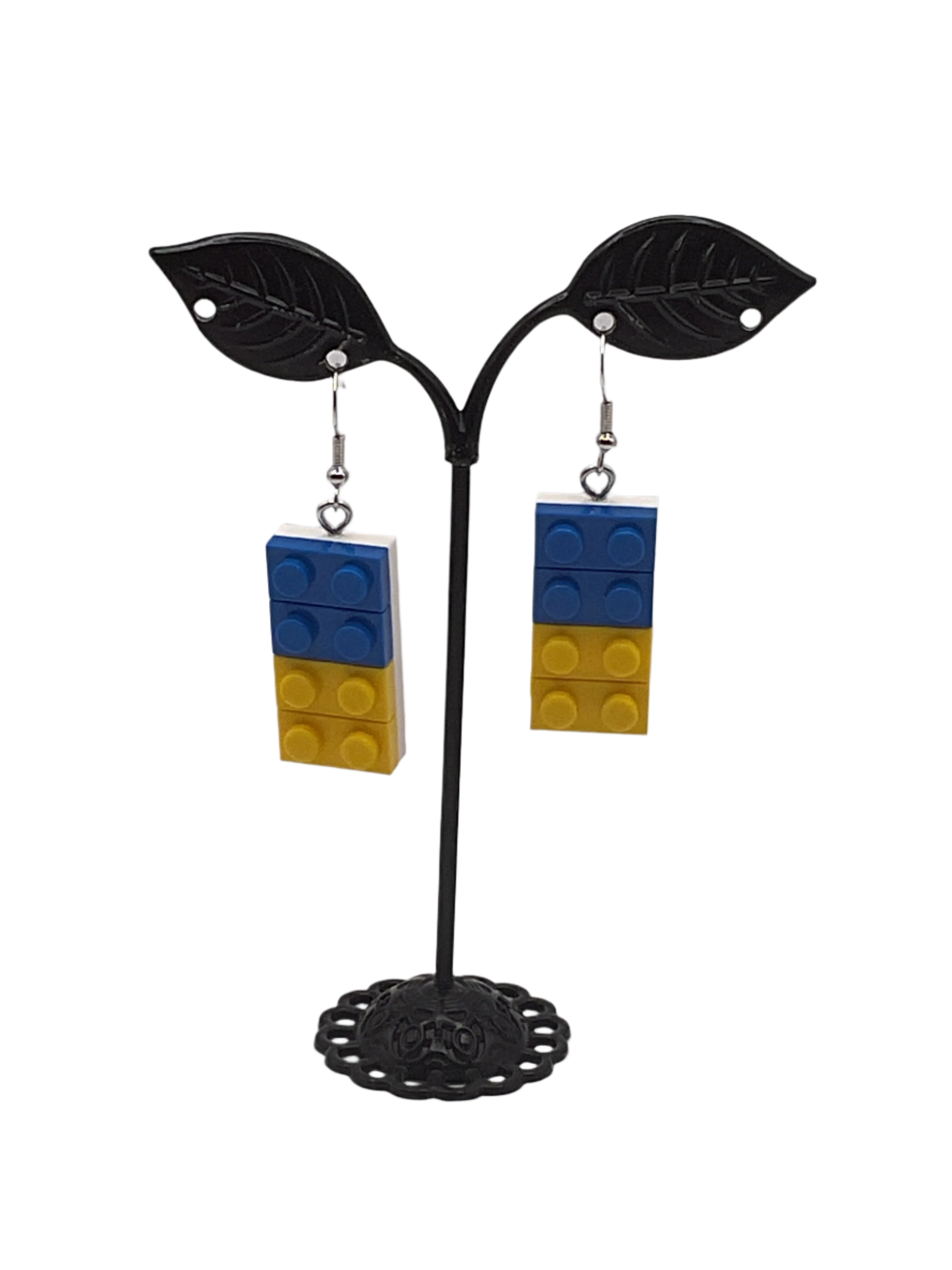 Blue and Yellow Building Block Earrings Main image