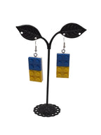 Blue and Yellow Building Block Earrings