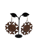 Cheetah print snowflake earrings