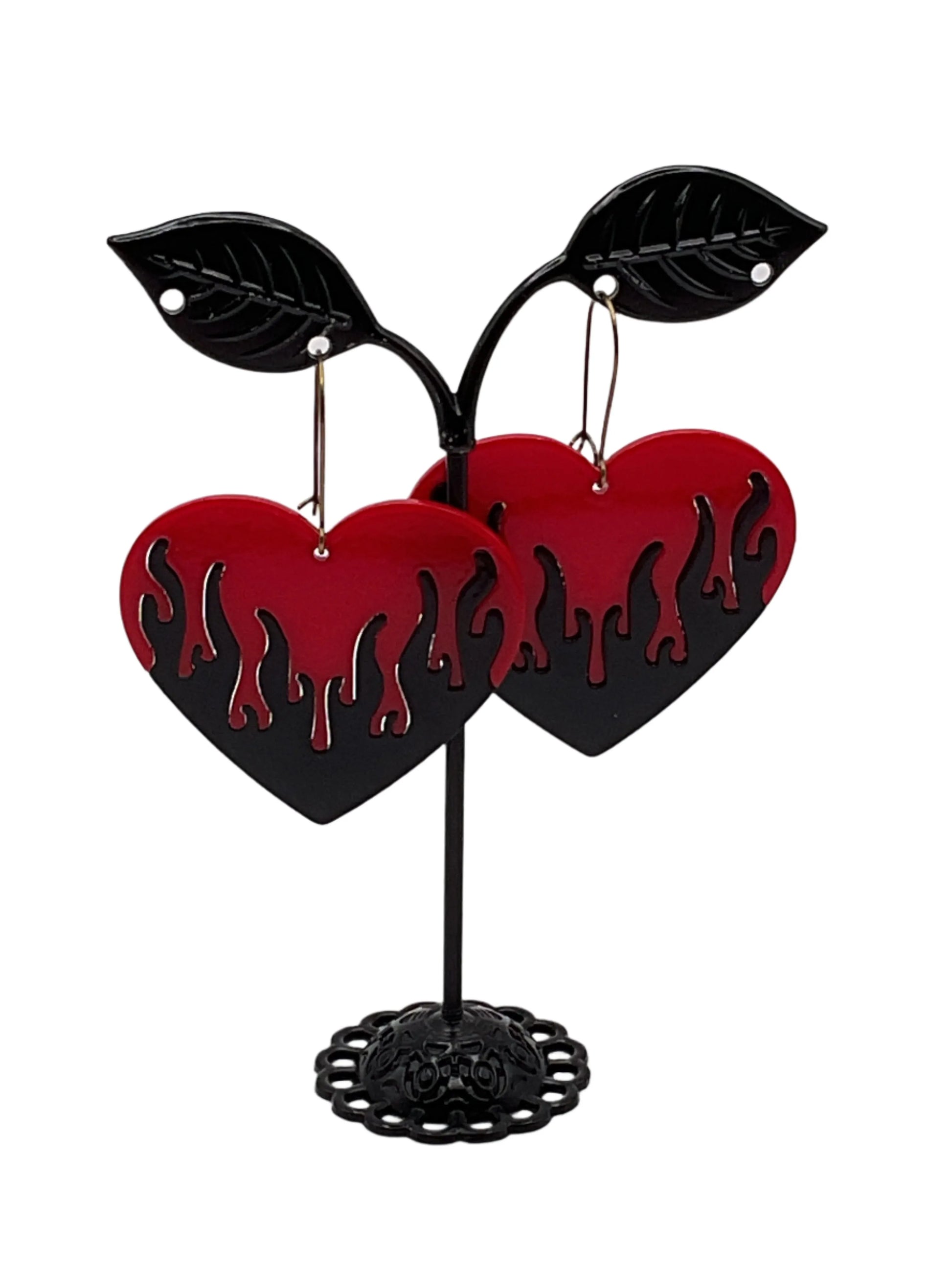 Flaming Heart Earrings
