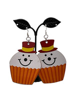 Large Wooden Christmas Earrings