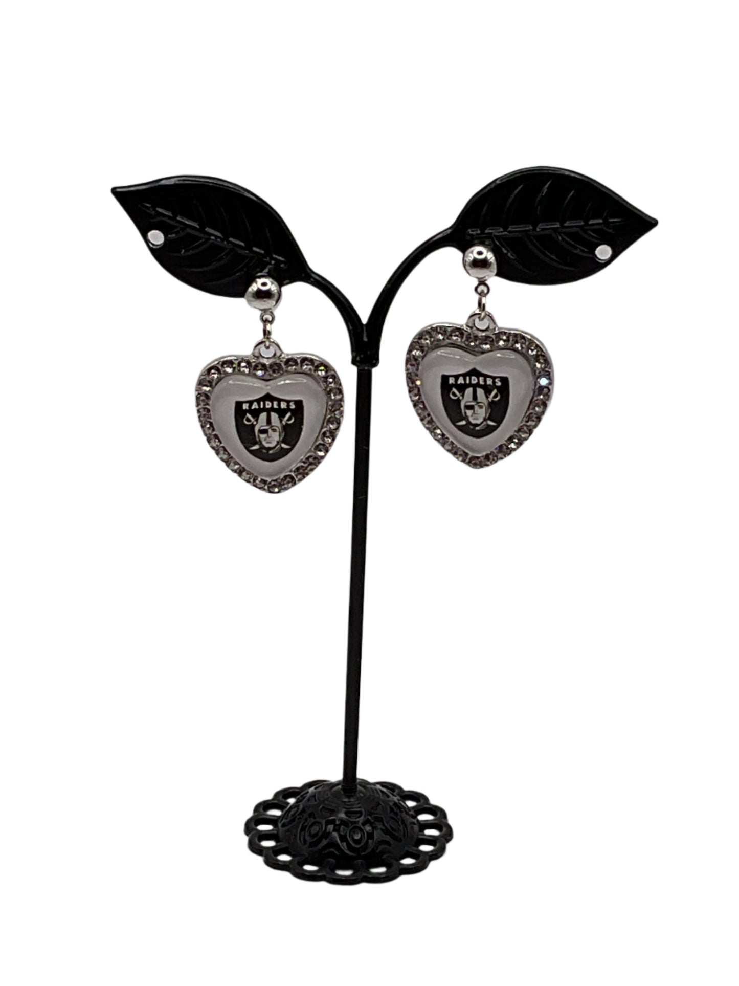 AFC Football Earrings Las Vegas Raiders~Hearts