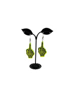 Neon Skeleton Middle Finger Earrings - Collectors World Toys