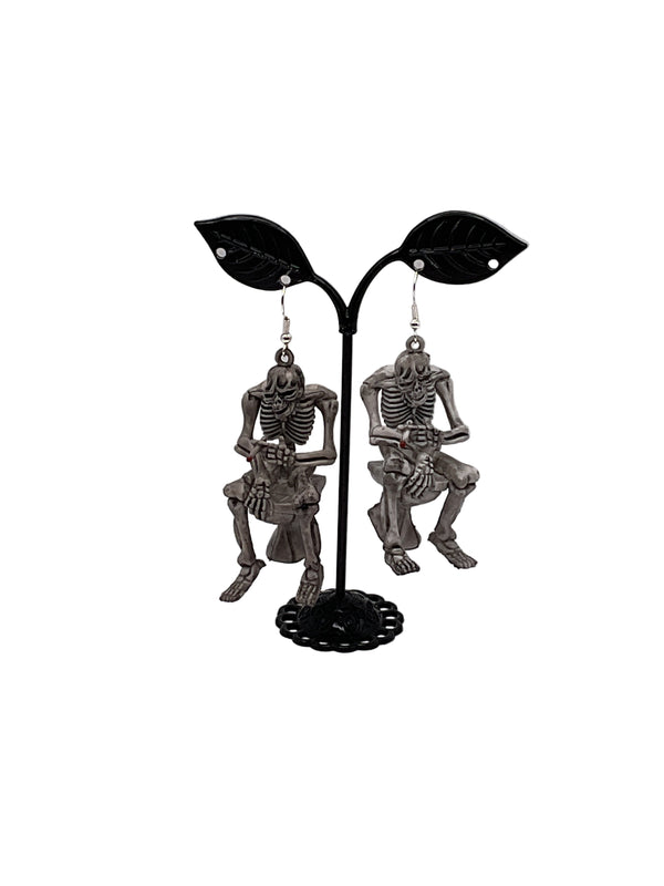 Skeleton On The Pot Earrings