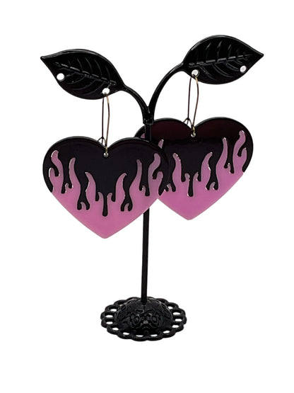Flaming Heart Earrings