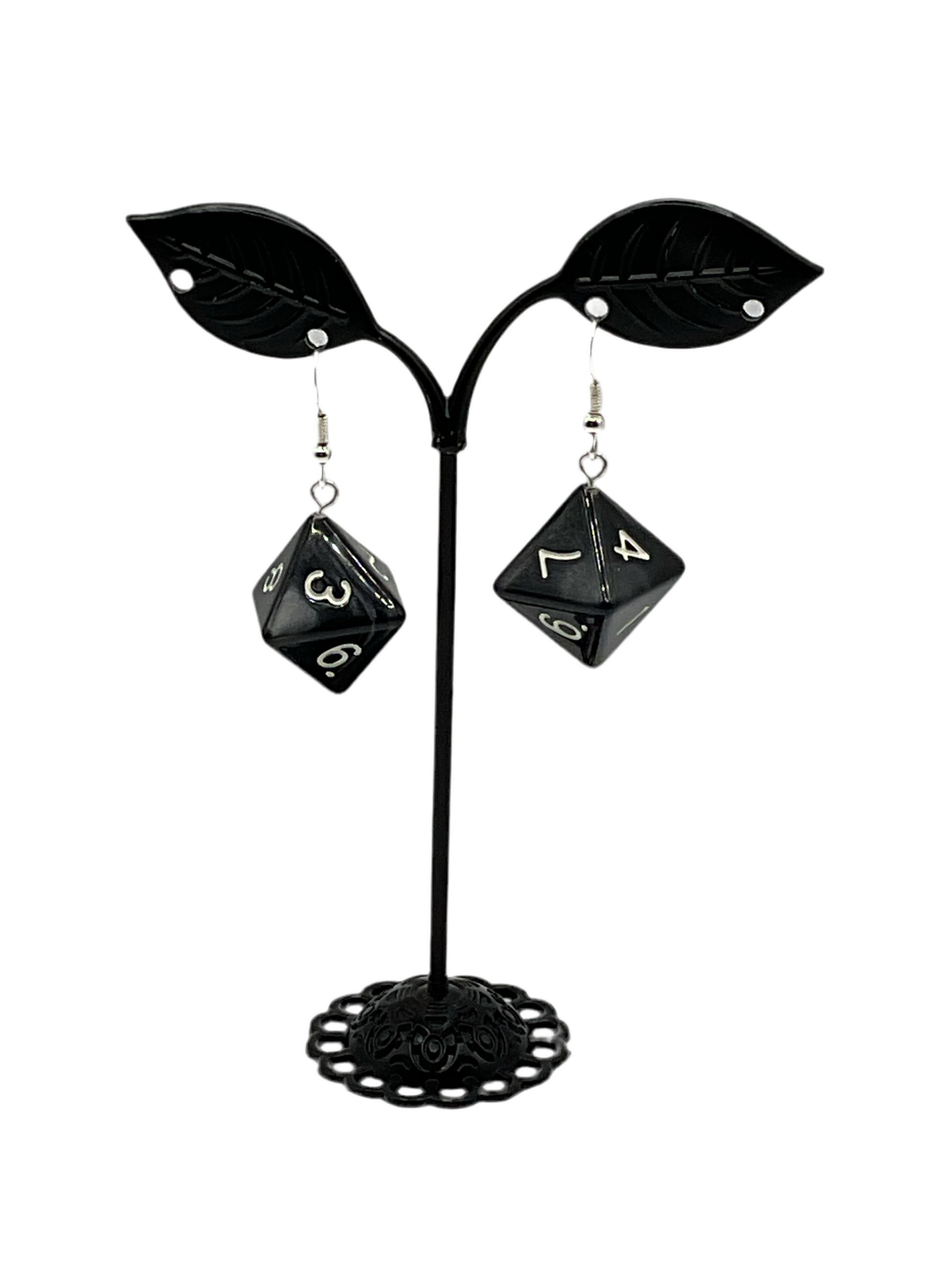 D8 dice earrings