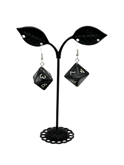 D8 dice earrings