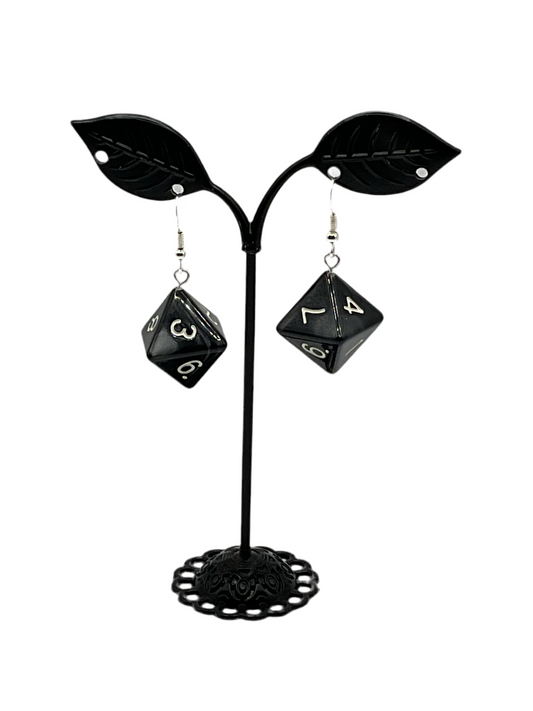 D8 dice earrings