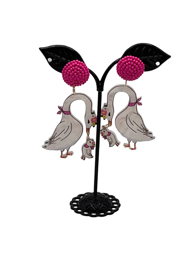 Momma Swan Earrings Hover Image