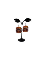 Double Skull Burger Earrings