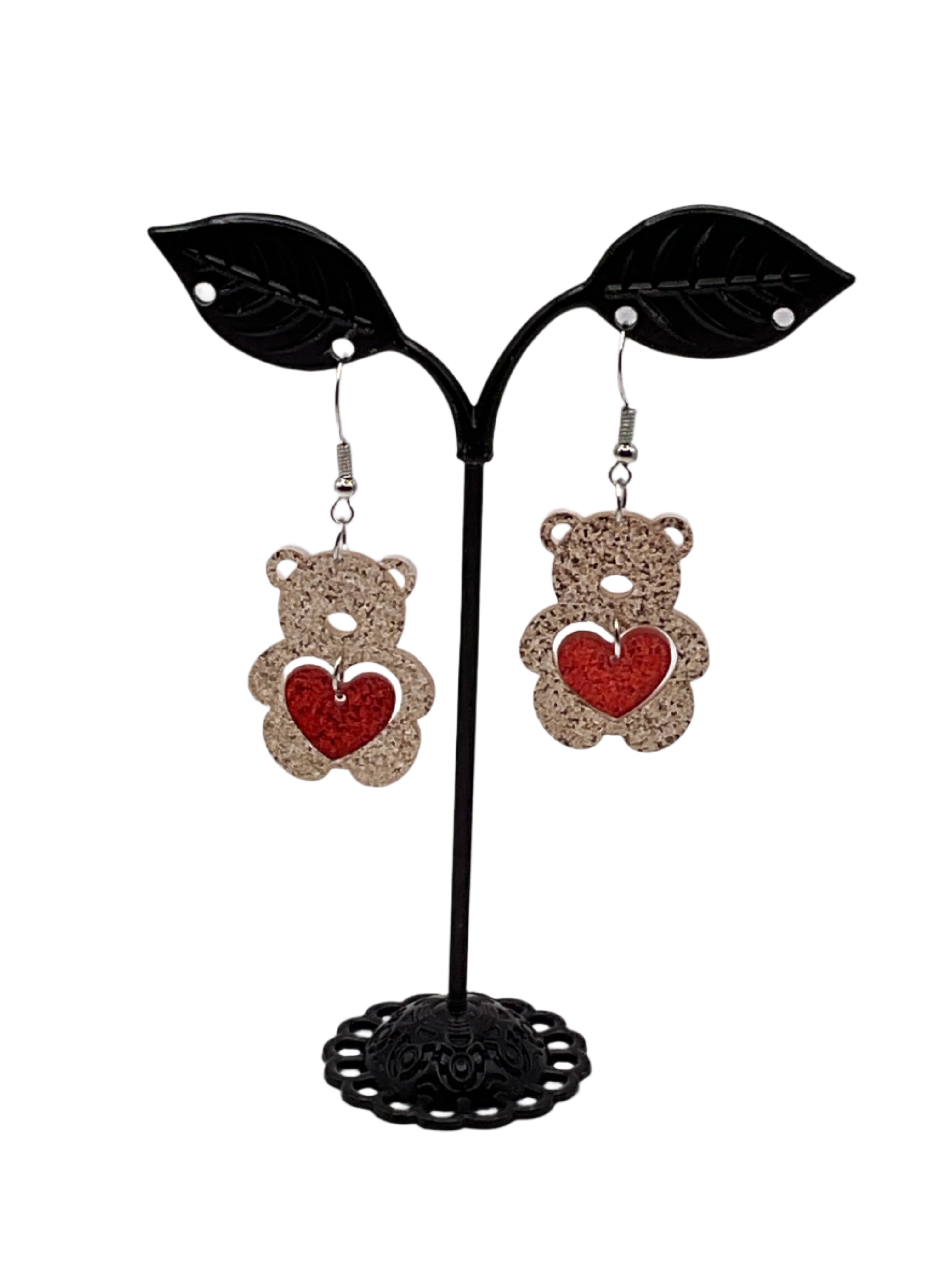 Teddy bear earrings