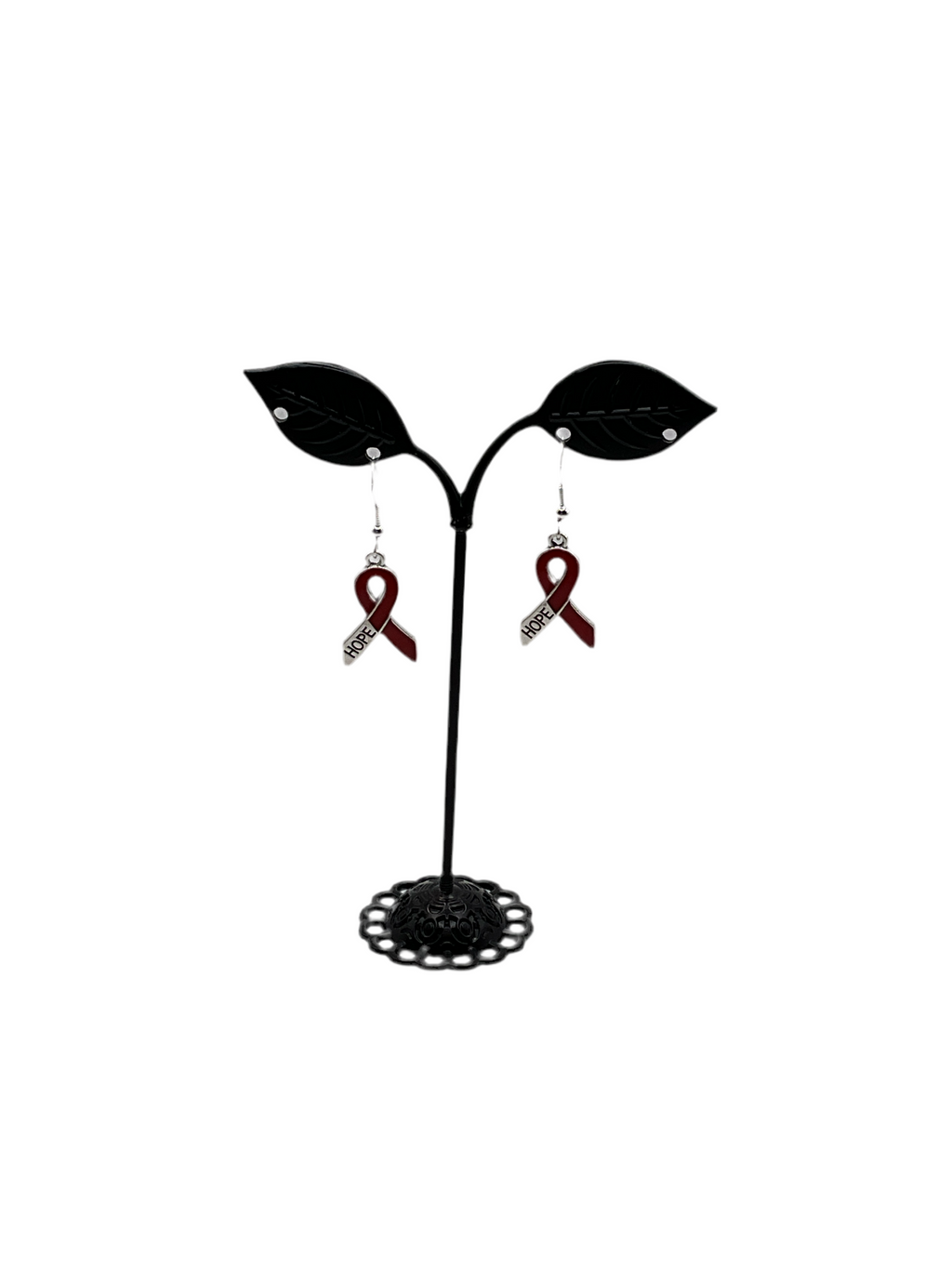 Red ribbon earrings
