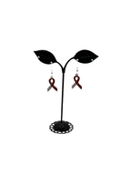 Red ribbon earrings