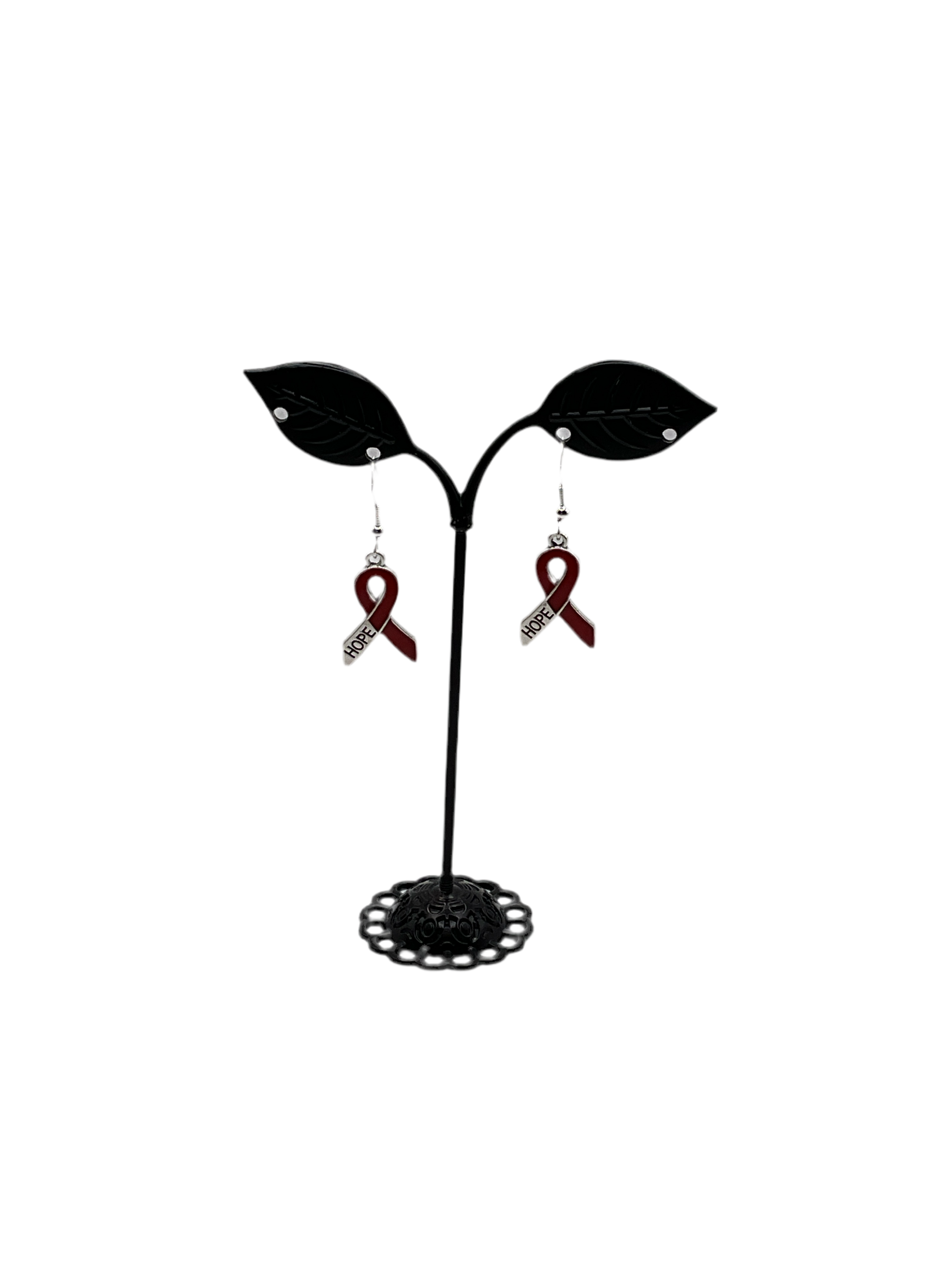 Red ribbon earrings
