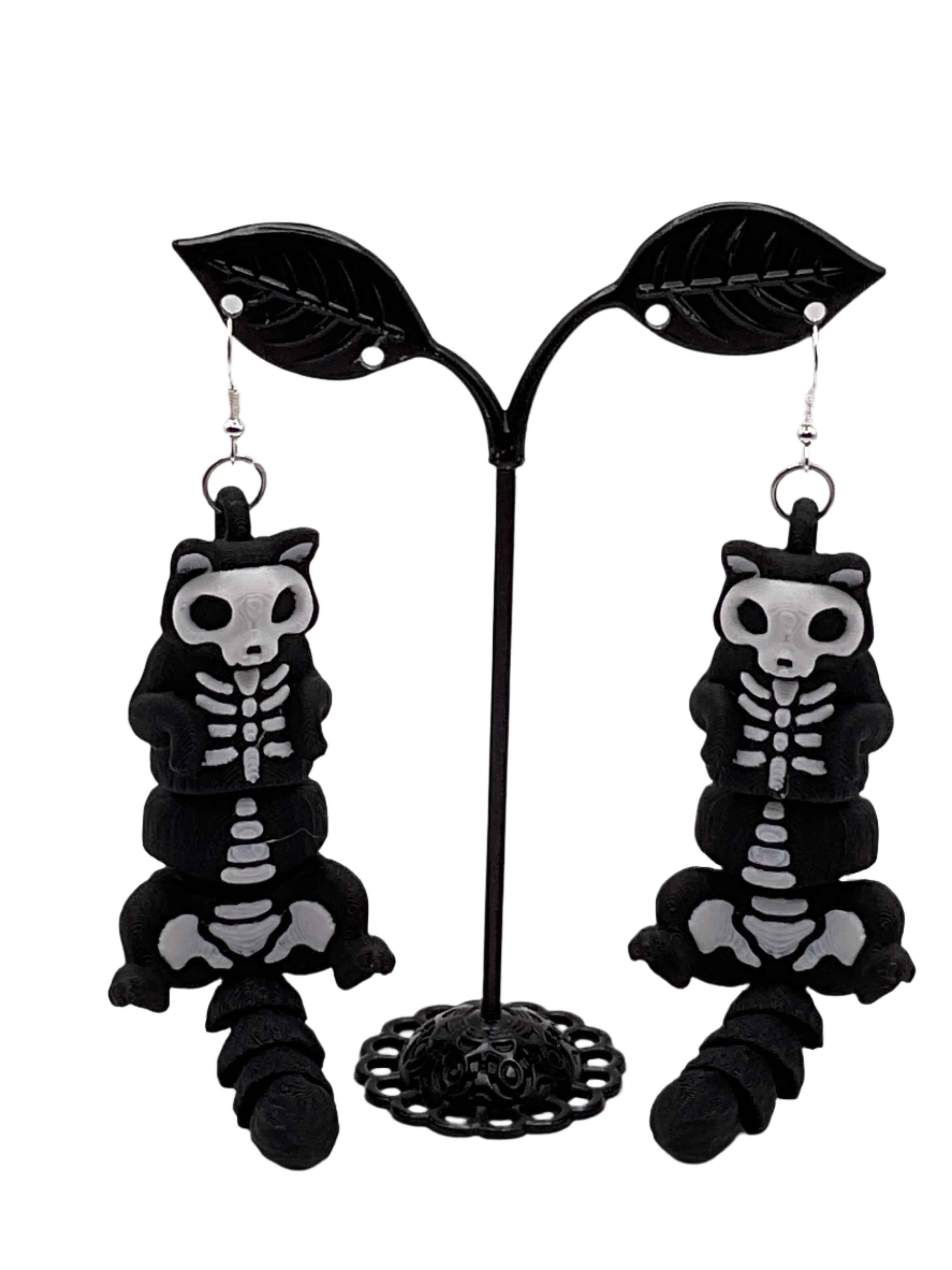 Raccoon Skeleton Earrings
