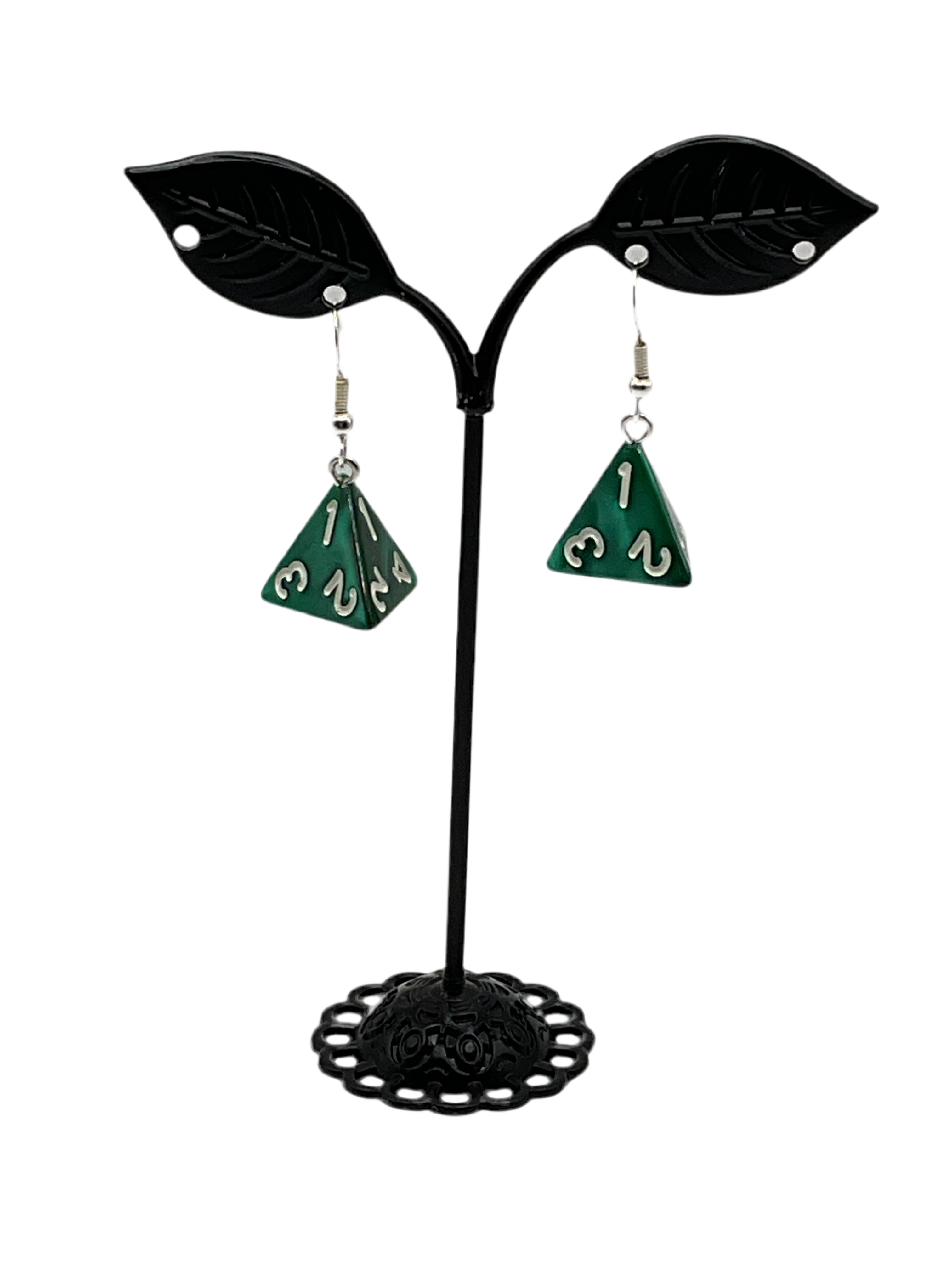 D4 dice earrings