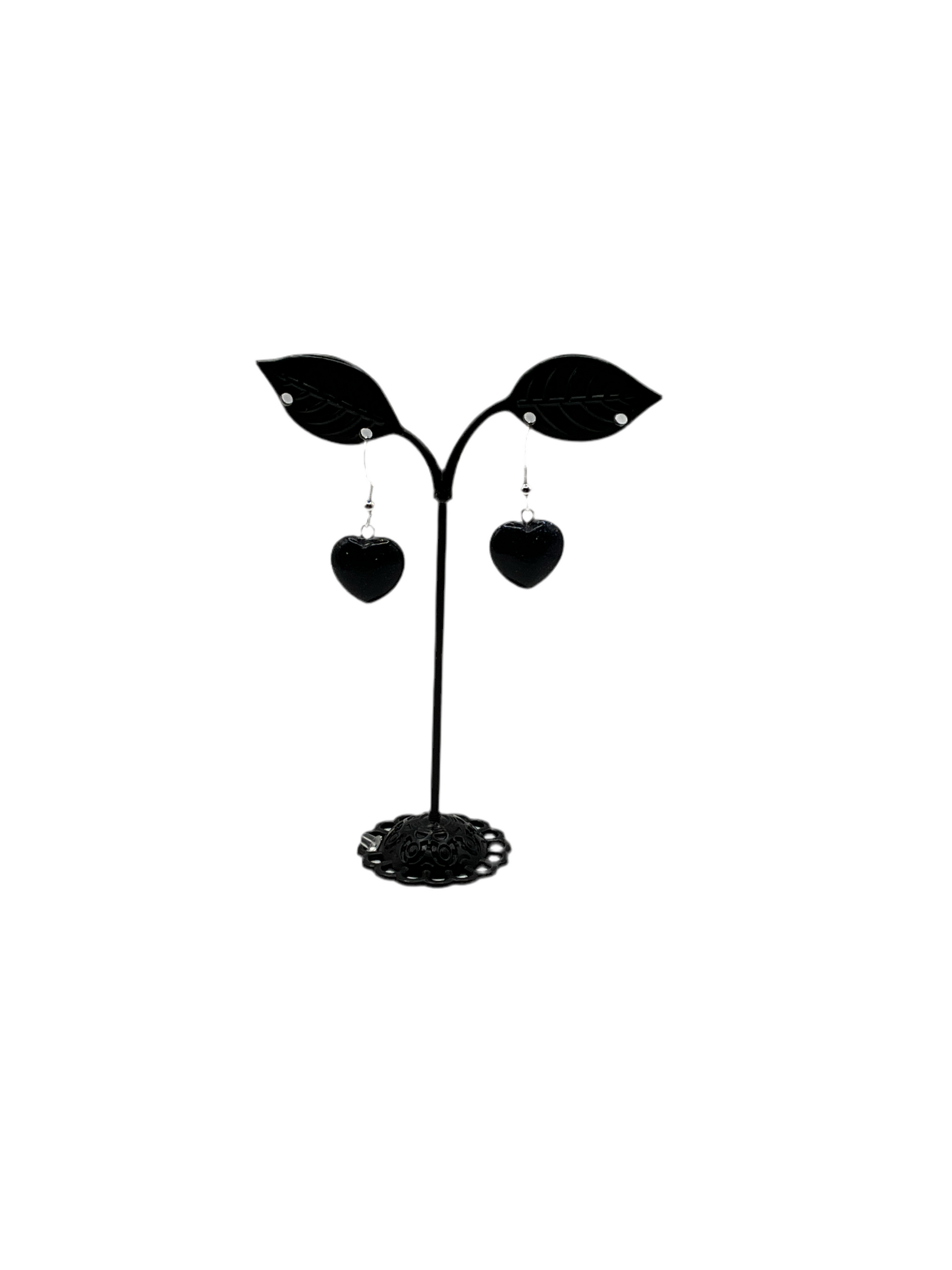 Black heart earrings