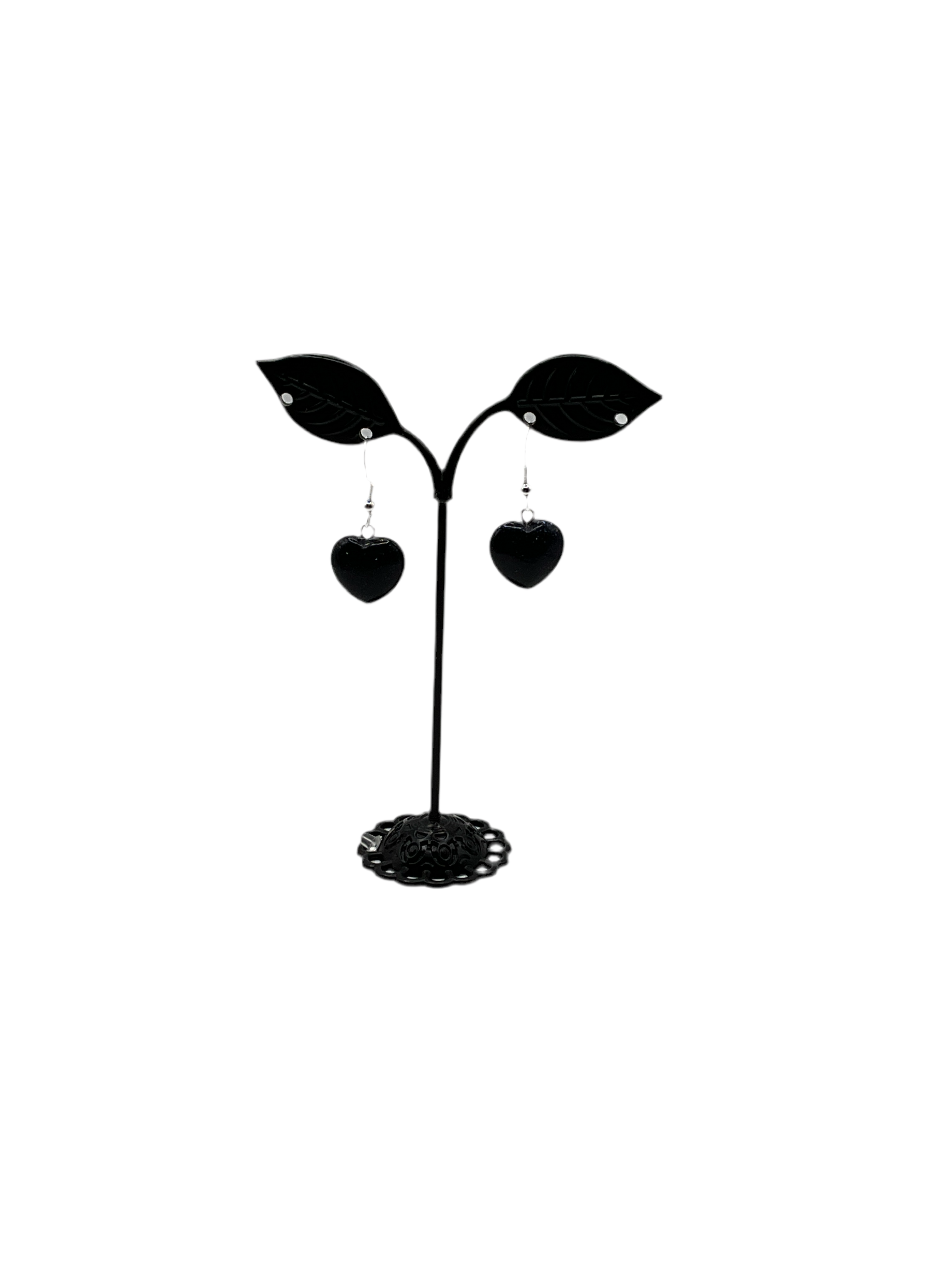 Black heart earrings