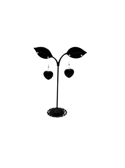 Black heart earrings