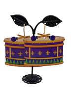 Mardi Gras Wooden Earrings