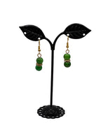 Green beaded earrings