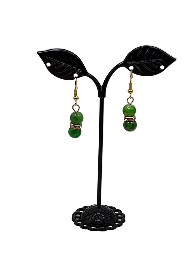 Green beaded earrings Hover Image