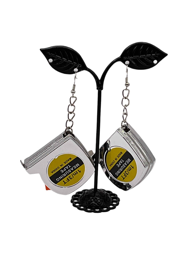 Measuring tape earrings Hover Image