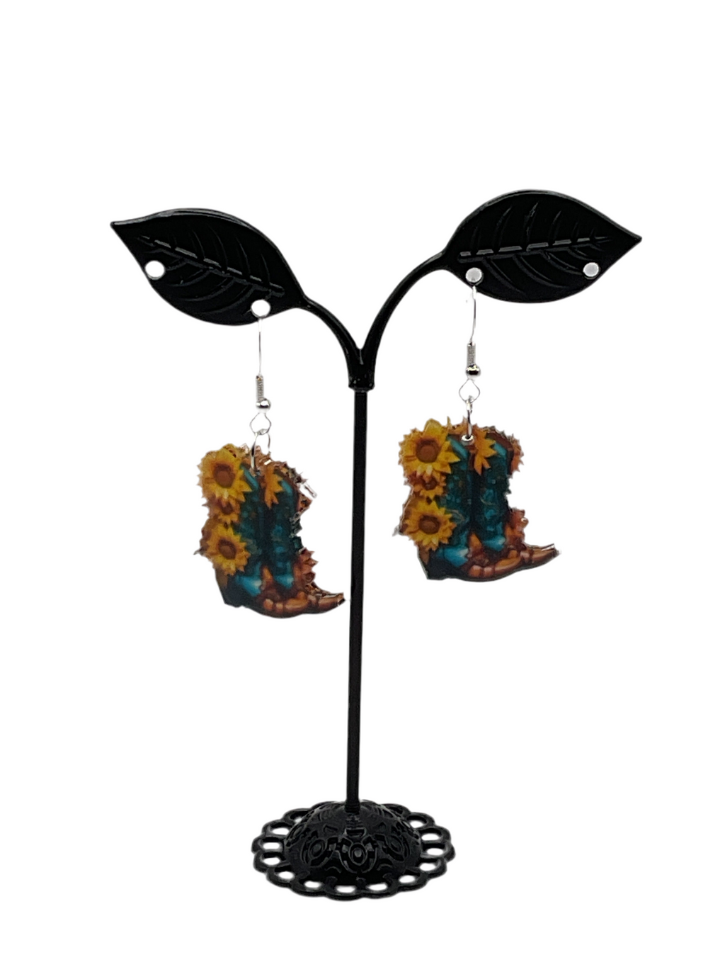 Boots And Sunflower Earrings
