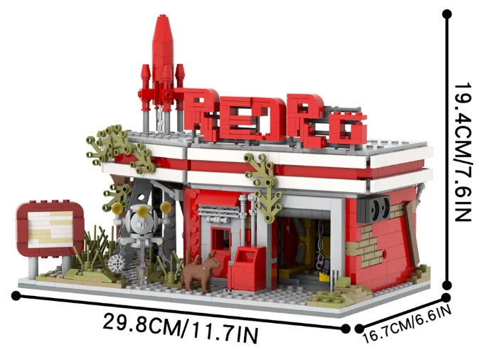 Fallout Red Rocket Truck Stop – MOC-1572 Post-Apocalyptic Set Main image