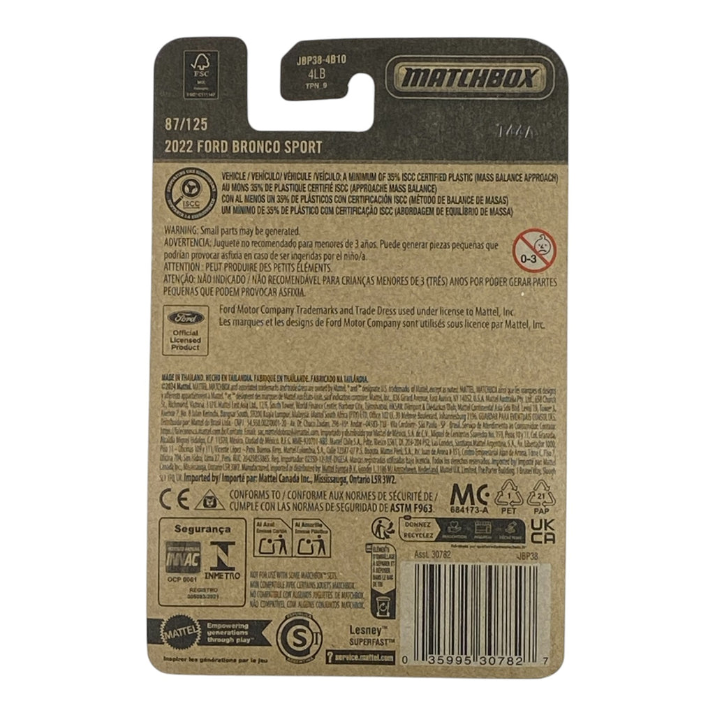 Matchbox 2022 Ford Bronco Sport - 2025 Matchbox Series 87/125 - Collectors World Toys