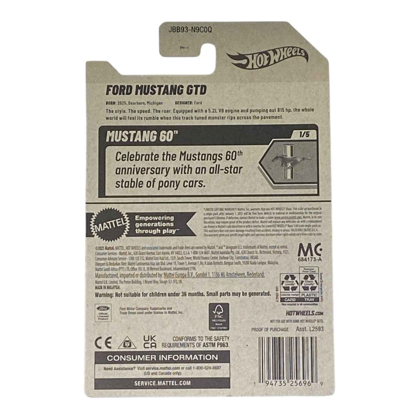 Hot Wheels Ford Mustang GTD - Mustang 60 Series 1/5