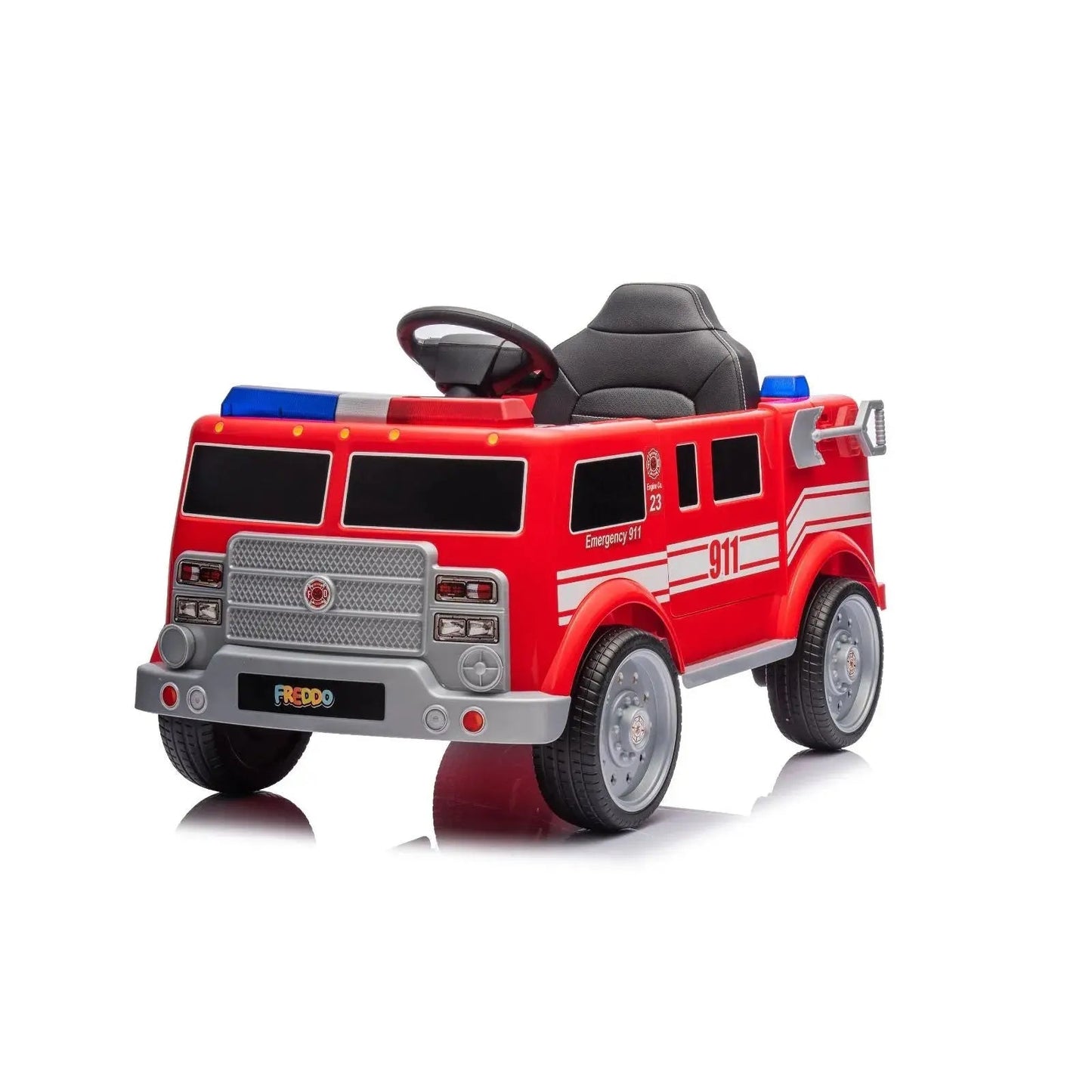 12V Freddo Fire Truck 1 Seater Ride on Red