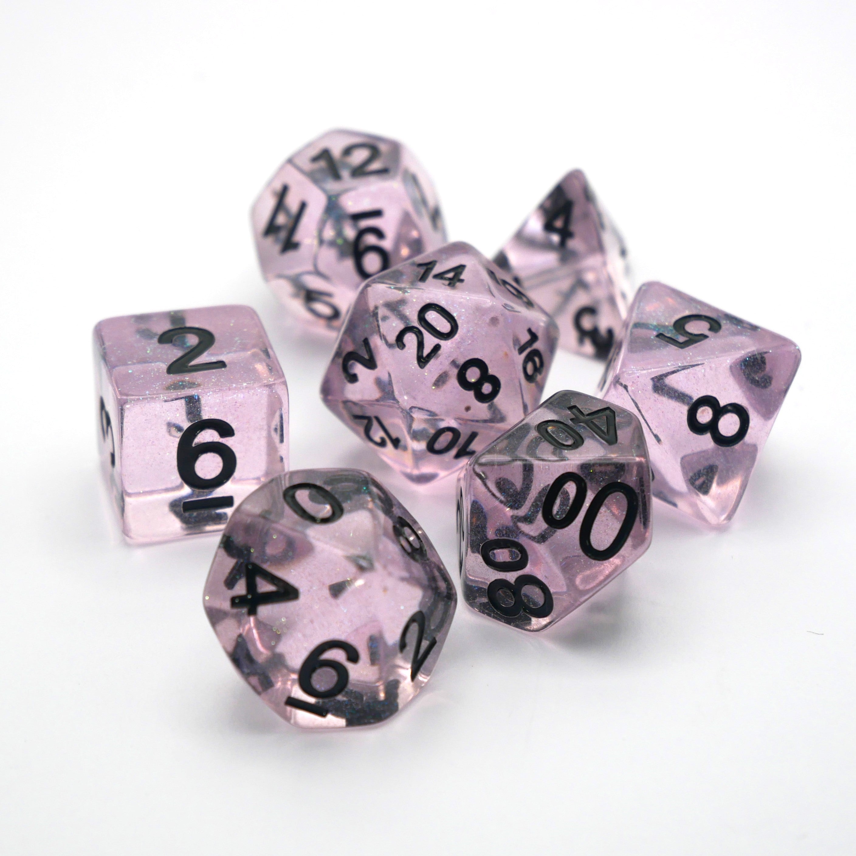 Frozen Blossom - 7 Piece DnD Dice Set | Acrylic RPG Gaming Dice - Collectors World Toys