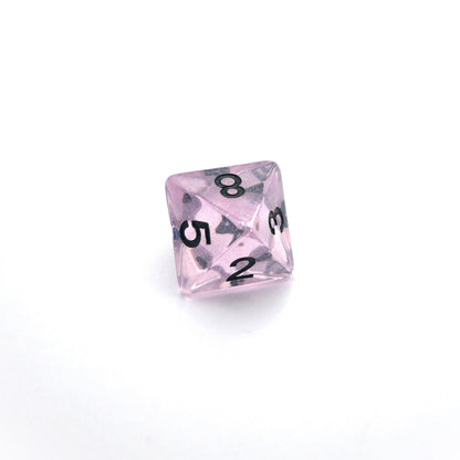 Frozen Blossom - 7 Piece DnD Dice Set | Acrylic RPG Gaming Dice
