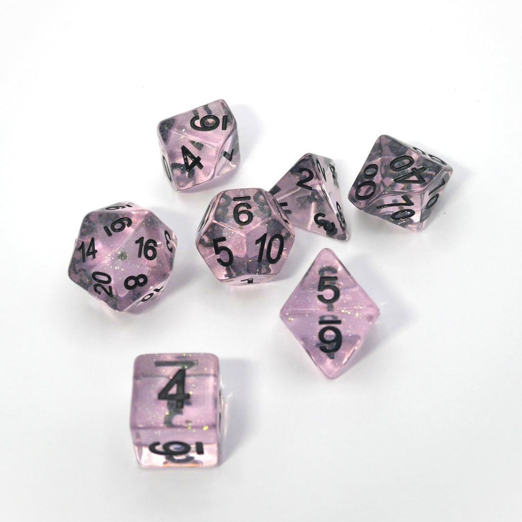 Frozen Blossom - 7 Piece DnD Dice Set | Acrylic RPG Gaming Dice - Collectors World Toys