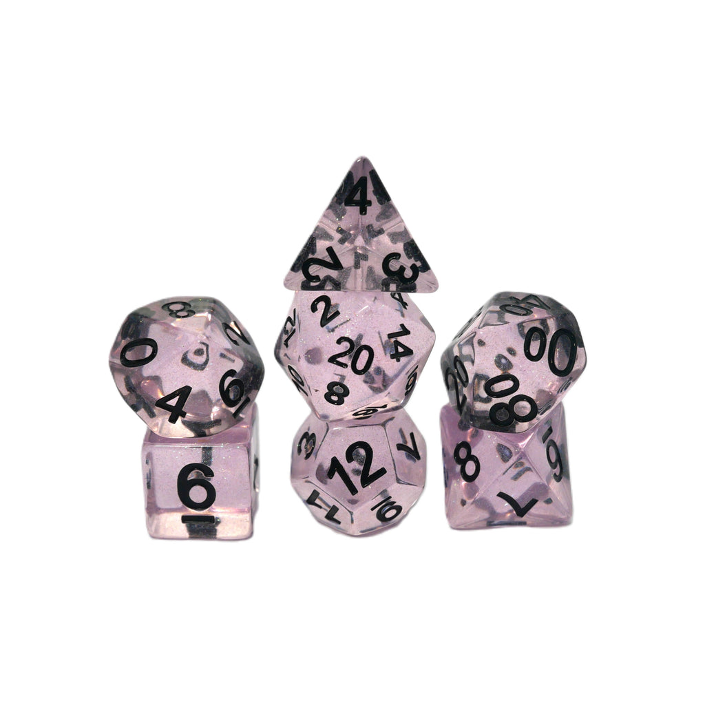 Frozen Blossom - 7 Piece DnD Dice Set | Acrylic RPG Gaming Dice - Collectors World Toys