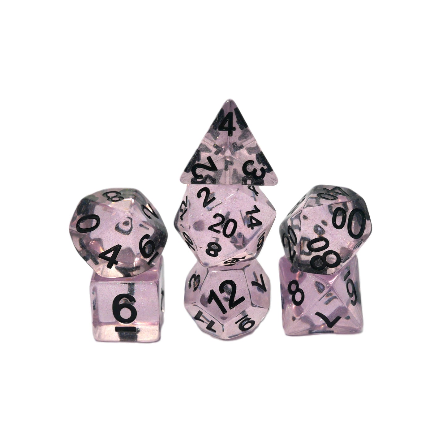 Frozen Blossom - 7 Piece DnD Dice Set | Acrylic RPG Gaming Dice
