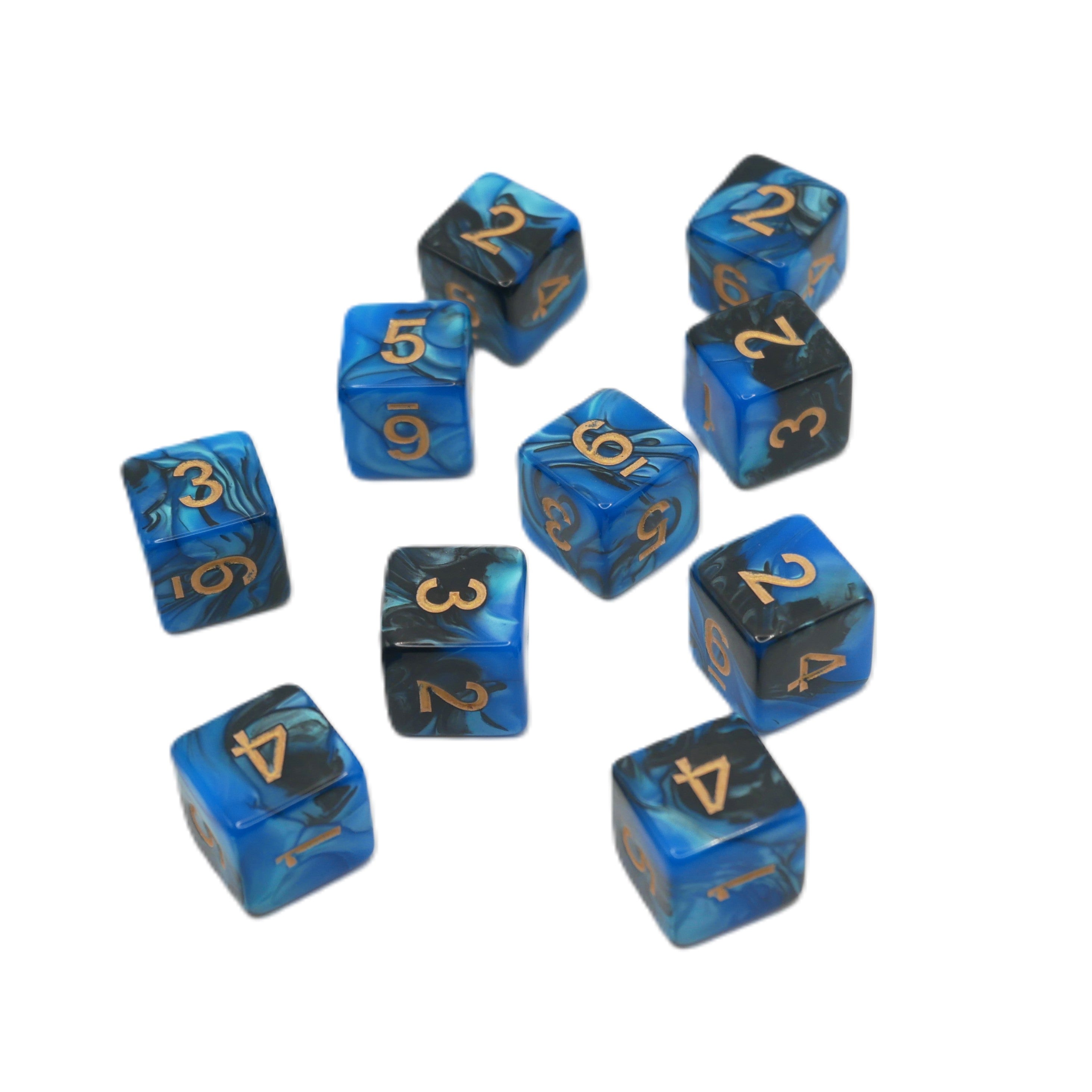 Frozen Corruption 10d6 - DnD Dice Set | Acrylic RPG Gaming Dice - Collectors World Toys