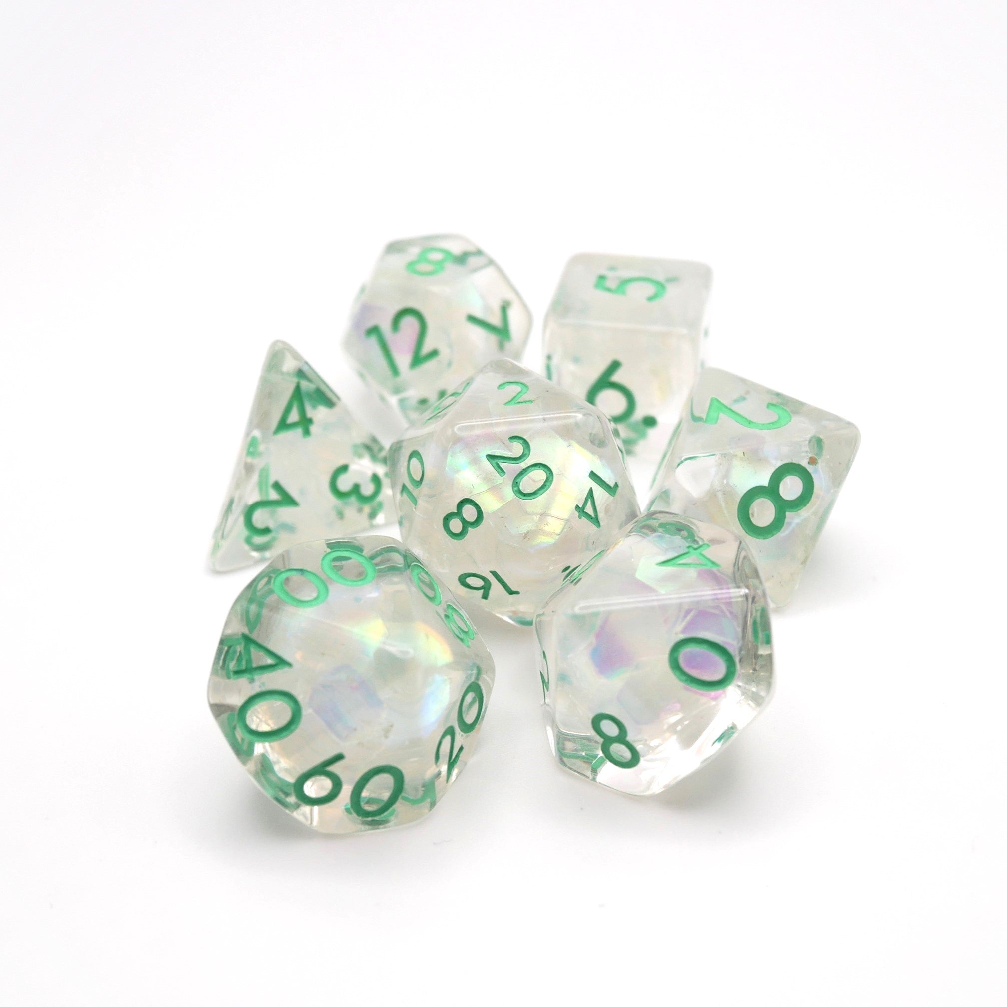 Frosted Meadow - 7 Piece DnD Dice Set | Acrylic RPG Gaming Dice - Collectors World Toys