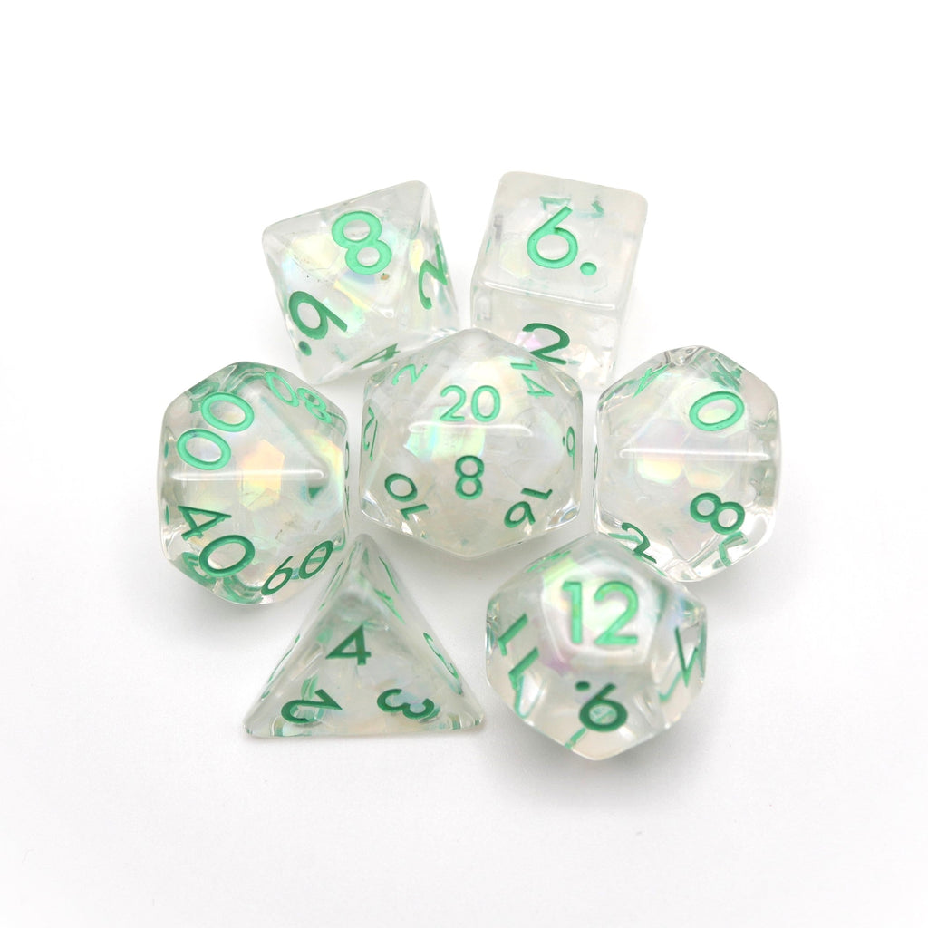 Frosted Meadow - 7 Piece DnD Dice Set | Acrylic RPG Gaming Dice - Collectors World Toys
