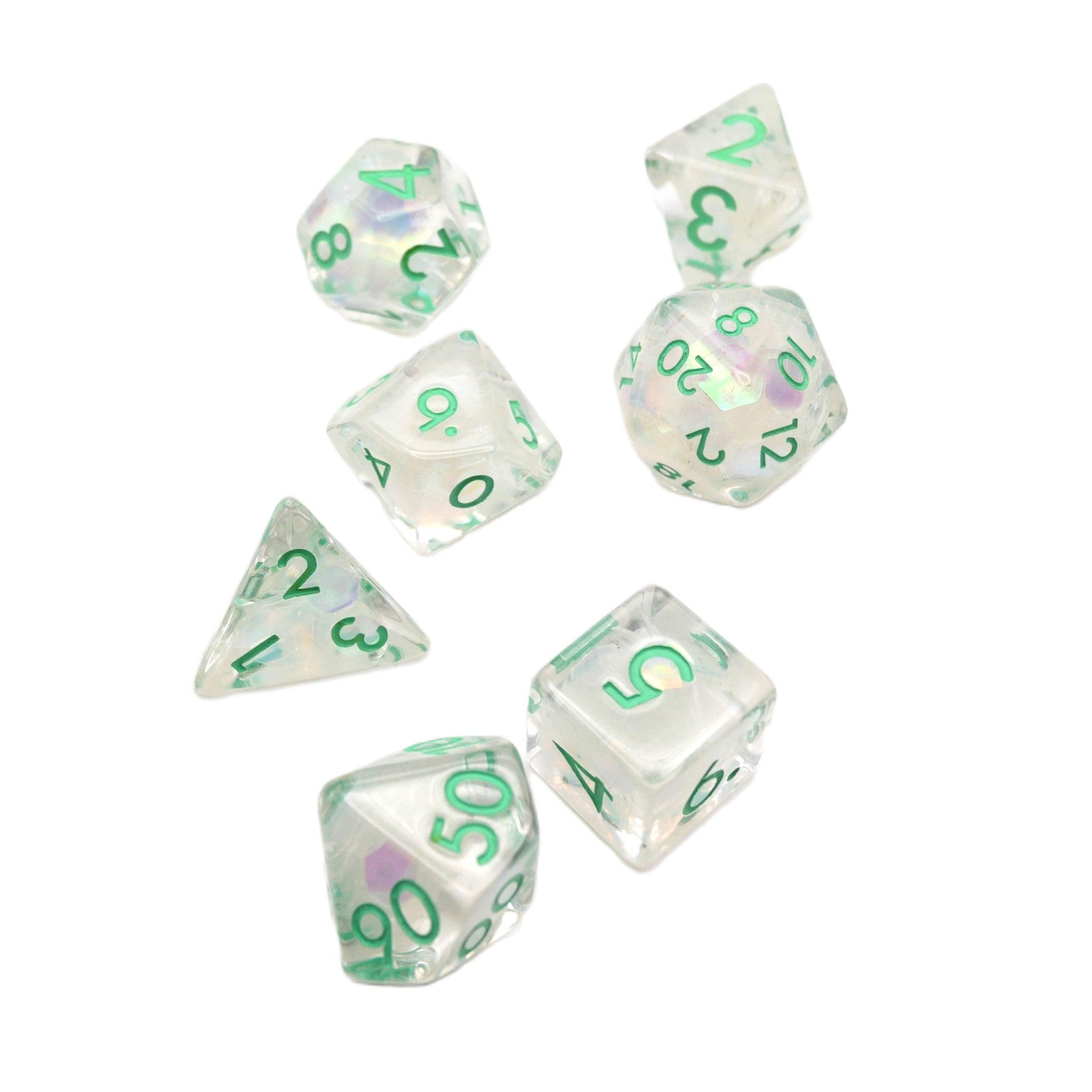 Frosted Meadow - 7 Piece DnD Dice Set | Acrylic RPG Gaming Dice - Collectors World Toys