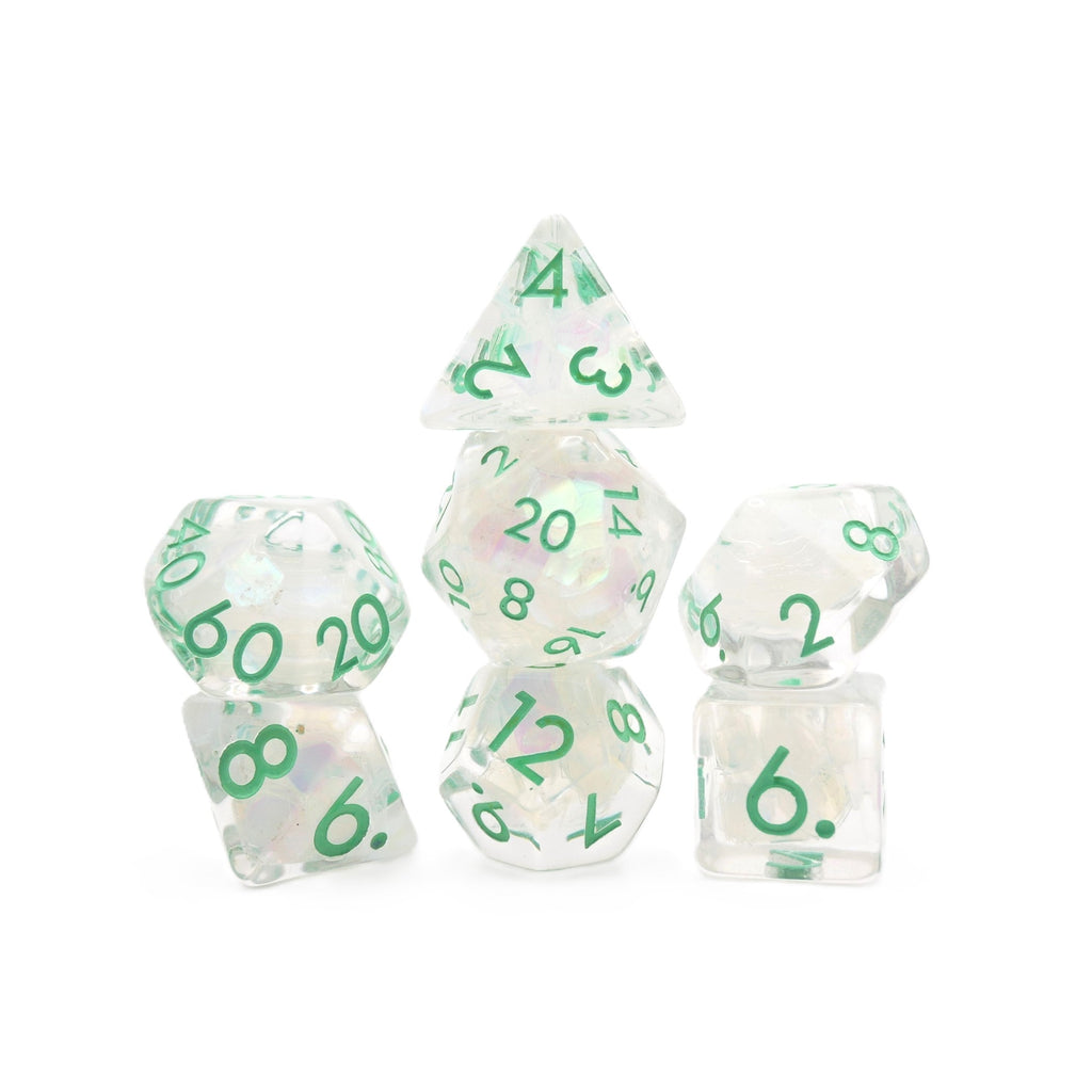 Frosted Meadow - 7 Piece DnD Dice Set | Acrylic RPG Gaming Dice - Collectors World Toys