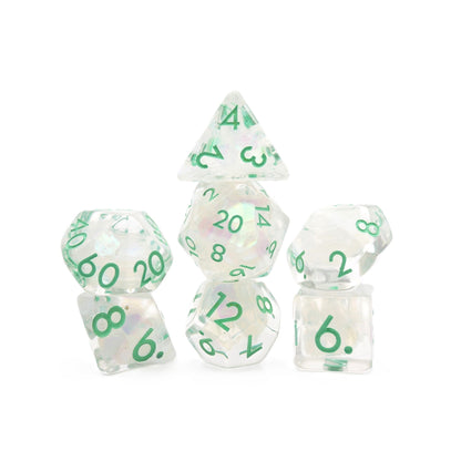 Frosted Meadow - 7 Piece DnD Dice Set | Acrylic RPG Gaming Dice