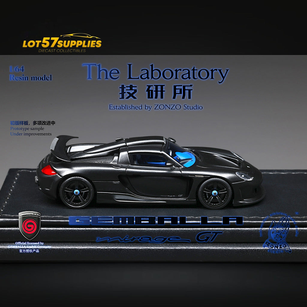The Laboratory X ZONZO Gemballa Mirage GT MATTE BLACK 1:64 Resin - Collectors World Toys