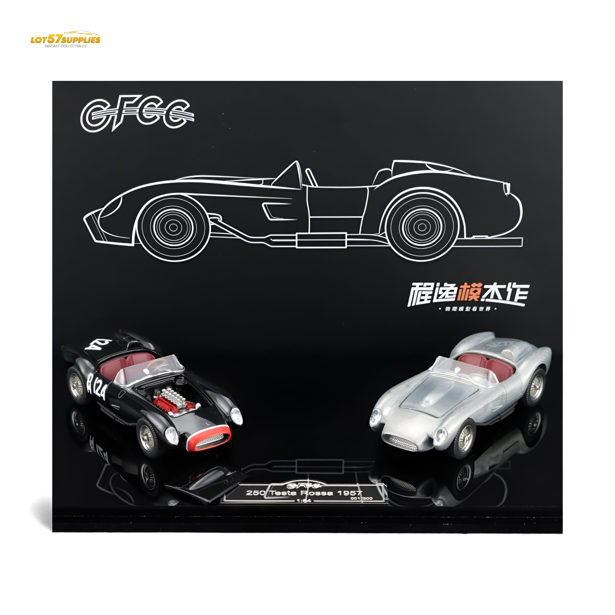 (Pre-Order) GFCC 250 Testa Rossa - Black Beauty Double Car Set 1:64