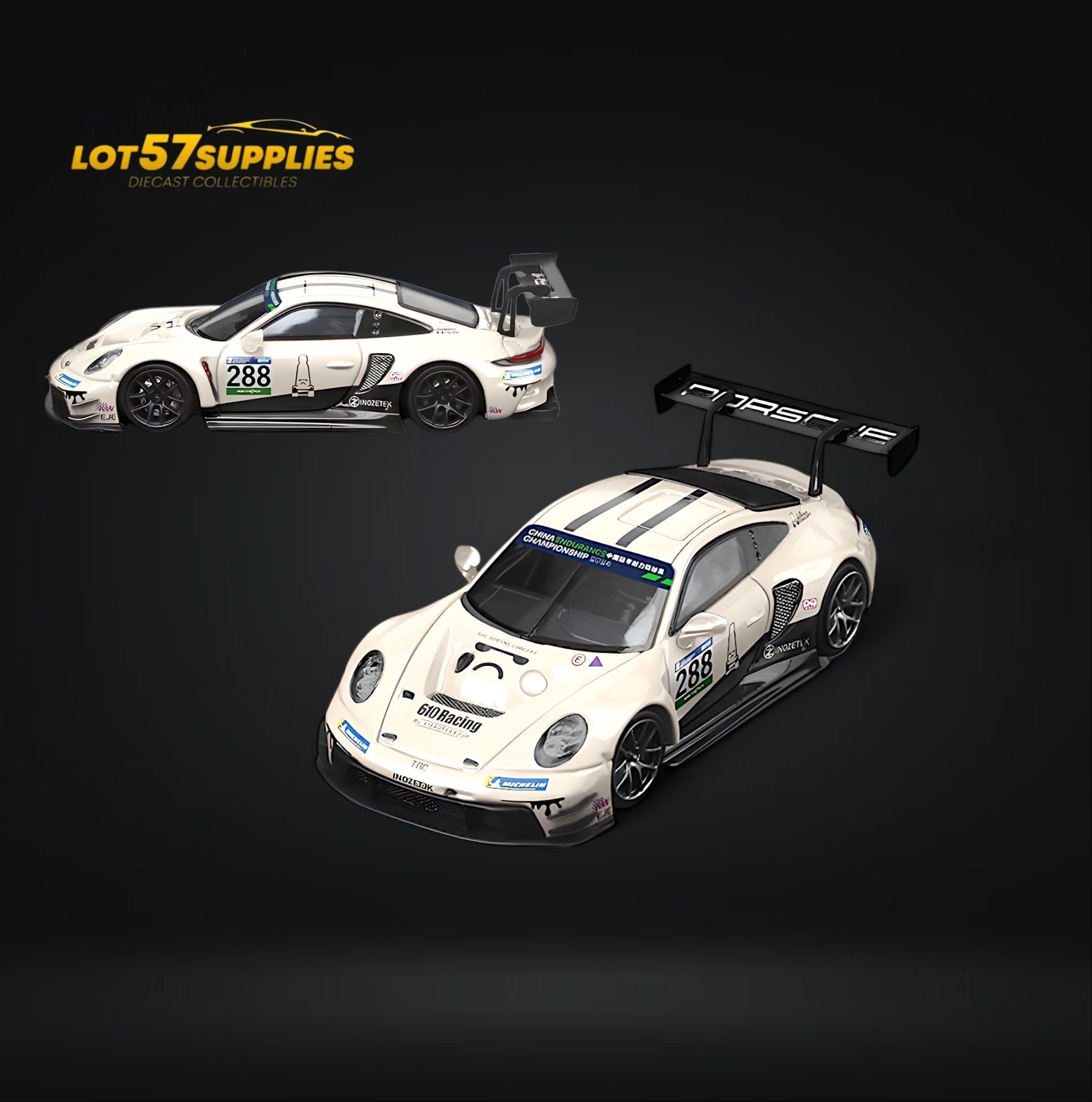 (Pre-Order) SR STAR RACE Porsche 911 GT3 Racing Milky White No.288 Racing 1:64 Main image